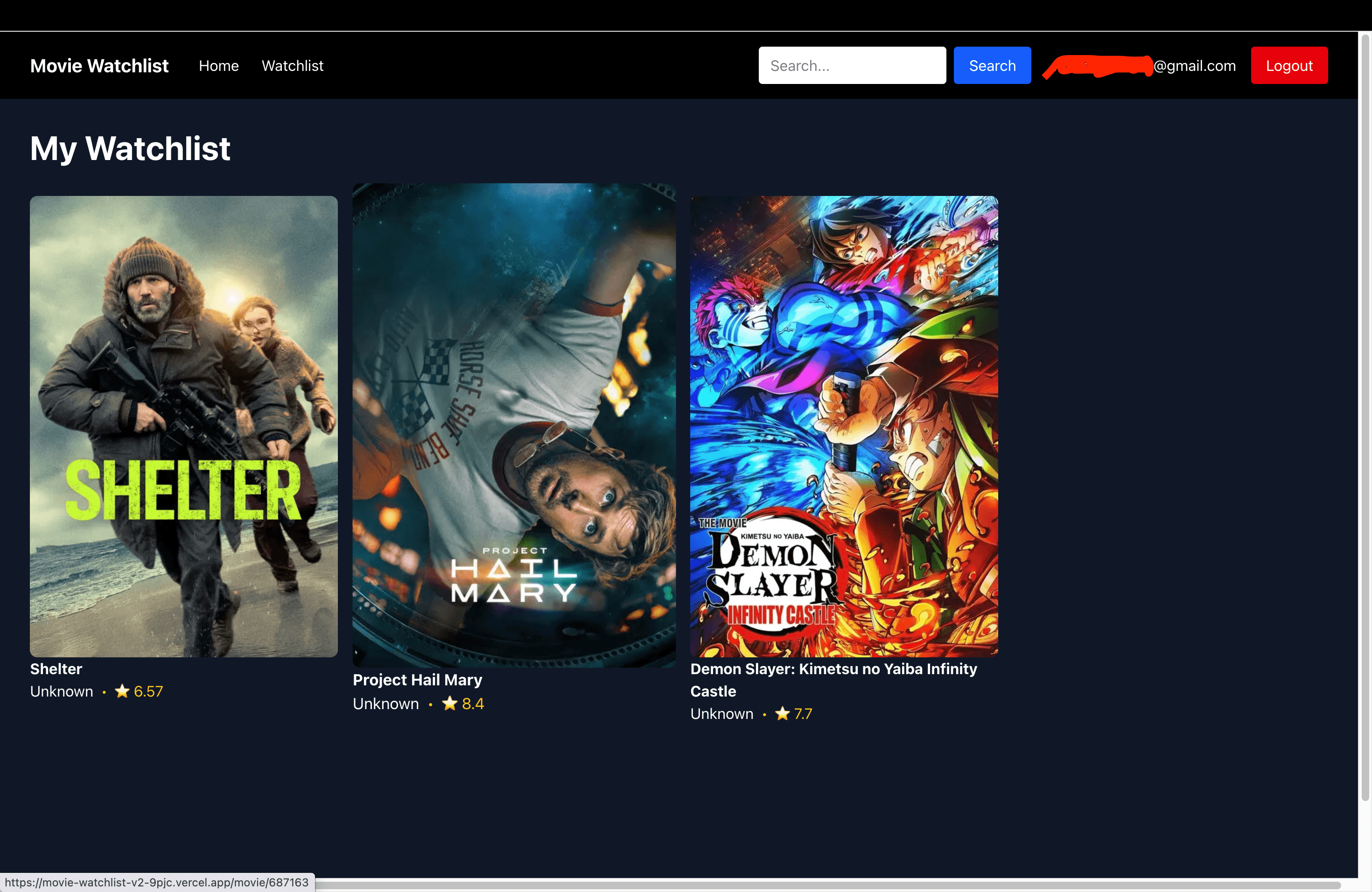 Per-user watchlist with RLS