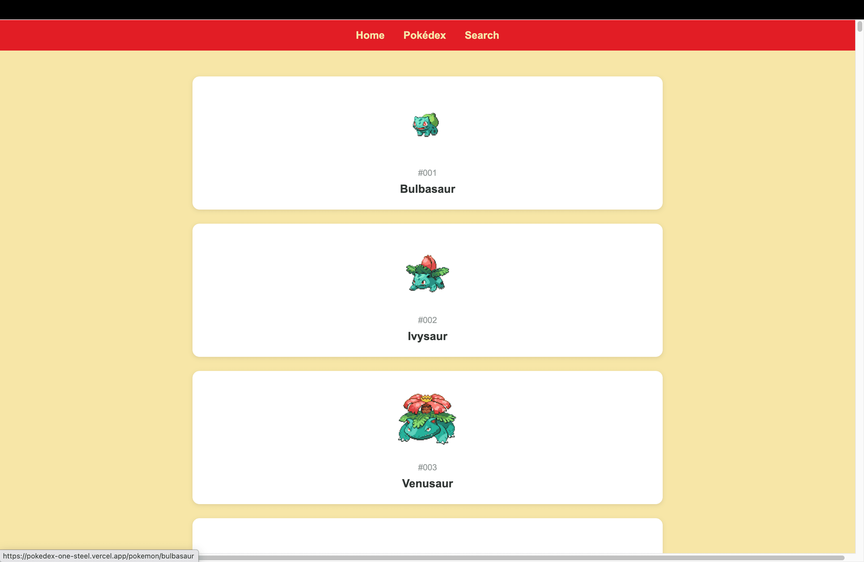 Pokémon list